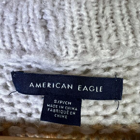 American Eagle Striped Sweater Womens S Multicolor Knit Pullover Cozy Retro Fall - Picture 5 of 6